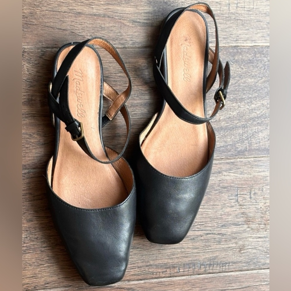 Madewell Jeanne Slingback Flat, Black, Women’s 7.5 - Picture 3 of 5